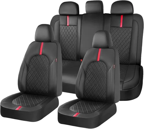 Vista 22 de Coverado Fundas universales de cuero para asientos delanteros, paquete de 2 fundas de asiento para SUV, camioneta, sedán, interior de vehículos