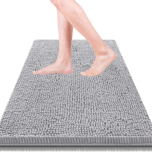 Vista 27 de Alfombras de baño de 47 x 17 pulgadas, súper absorbentes, suaves, gruesas, lavables a máquina, tapete de baño de felpilla antideslizante, tapete
