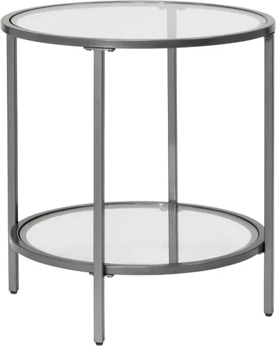 Vista 8 de Camber Elite - Juego de mesa auxiliar redonda de metal y vidrio, 35 pulgadas