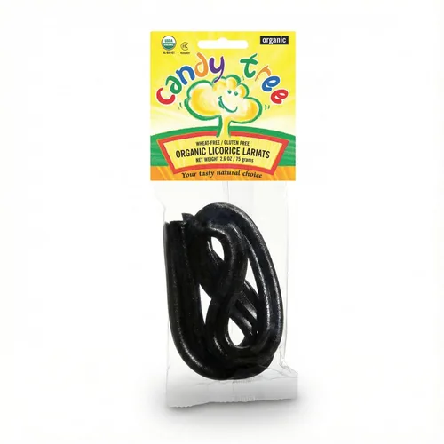 Vista 9 de Candy Tree Lariats orgánicos, sin trigo ni gluten, fresa, paquete de 4, 2.65 oz