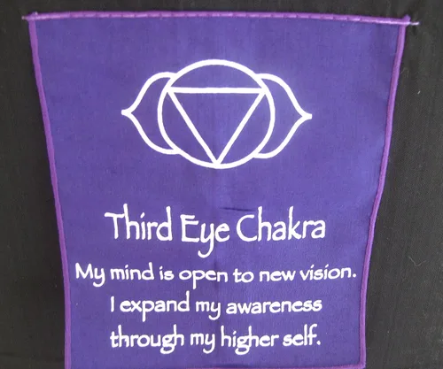 Vista 4 de OMA Bandera para colgar en la pared de meditación de 7 chakras, bandera de oración, budista tibetano, equilibrio, colgante, grande, 60 pulgadas