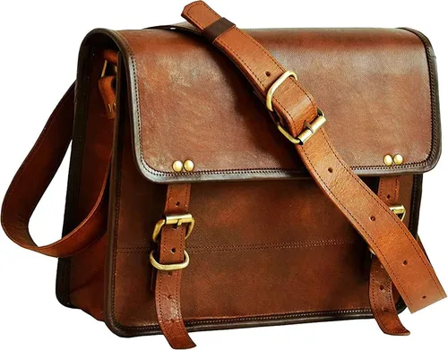 Vista 2 de 13 bolso de mensajero de cuero portátil caso oficina maletín regalo para los hombres ordenador angustiado bolso de hombro