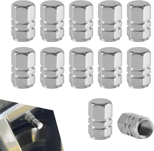 Vista 7 de 12 tapas de válvula de neumático de automóvil, tapas de vástago de válvula de neumático de aleación de aluminio, cubierta de válvula automática