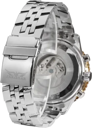 Vista 4 de Forsining Reloj de pulsera tourbillon para hombre, de cuerda automática, resistente al agua, de acero inoxidable, con calendario