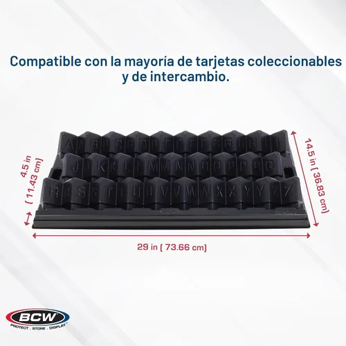 Vista 3 de BCW SafeSort - Bandeja clasificadora de tarjetas, 26 celdas alfabetizadas