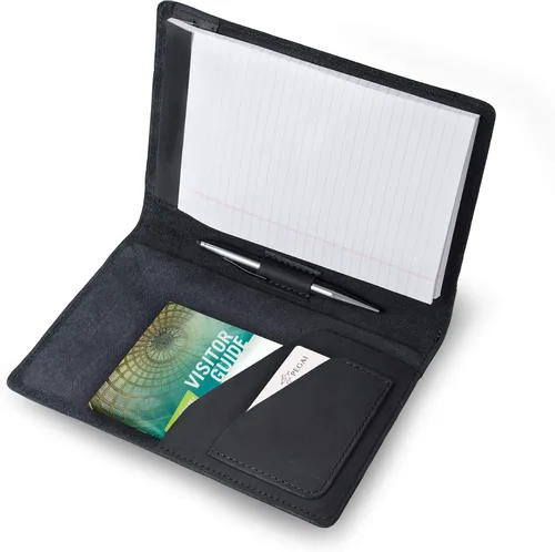 Vista 3 de PEGAI Padfolio de cuero 100% hecho a mano, organizador de bloc de notas jurídicas para negocios, escuela, oficina, conferencias, resistente, piel