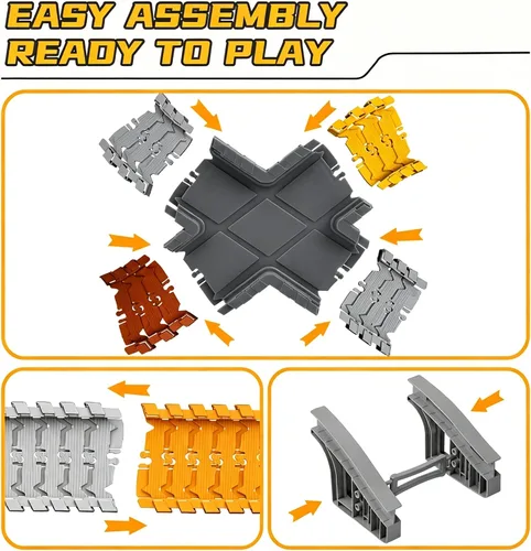Vista 5 de Construction Race Track Set 235 Pcs Toy for Kids 3-8 Flexible DIY Road Toy