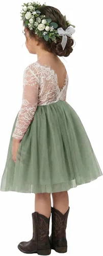 Vista 25 de 2Bunnies - Vestido de fiesta con tutú de tul, espalda de encaje de rosa, tipo A, para niñas Maxi sin mangas de encaje