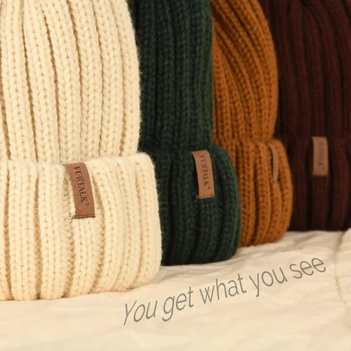 Vista 5 de FURTALK Gorro de punto para el invierno para mujer con pompón de piel sintética