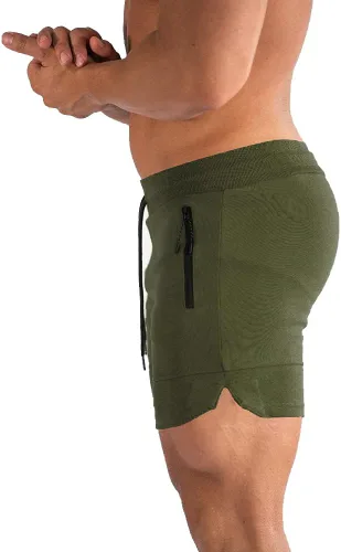Vista 3 de PIDOGYM Pantalones cortos de entrenamiento para hombre de 5 pulgadas, pantalones cortos ajustados para culturismo, correr, entrenamiento