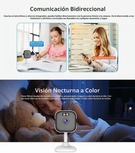 Vista 7 de EVERSECU 5Ghz Wired WiFi Camera 2K, Indoor Home Security Cameras for Baby/Elder/Dog/Pet Camera with Phone app,24/7 SD Card Storage, Compatible with