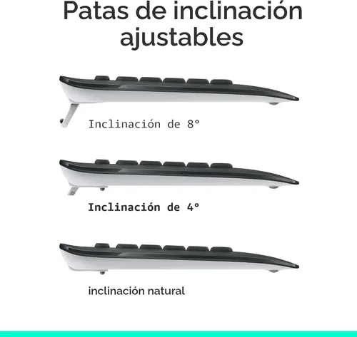 Vista 6 de Logitech MK540 Combo avanzado de teclado y mouse inalámbricos para Windows, receptor USB unificador de 2.4 GHz, teclas de acceso rápido multimedia