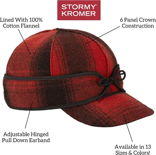 Vista 2 de Stormy Kromer Original Kromer Cap - RedBlack Plaid, 6 58