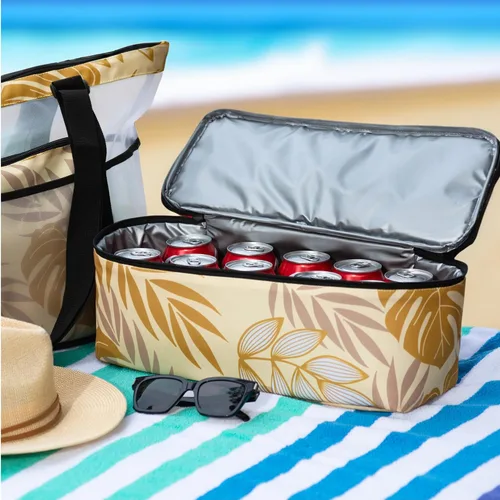 Vista 5 de L'OLGA Bolsa grande de malla con enfriador aislado desmontable, bolsa de fin de semana de playa