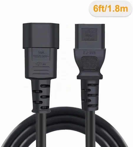 Vista 3 de CableCreation Paquete de 2 cables de extensión de alimentación PDU C14 a