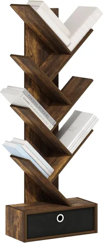 Vista 29 de Furinno LUDER - Estantería de libros, estantería moderna de 2 niveles, estantería abierta de 9 x 16 x 21, para sala de estar, dormitorio, oficina