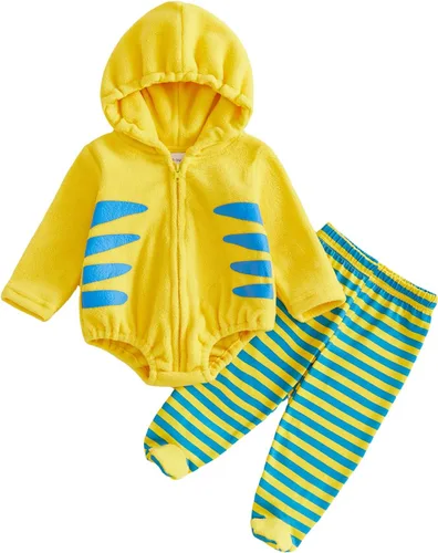 Vista 9 de Baby Boy Girl Halloween Costumes Duck Hooded Romper+Footed Pants Outfit