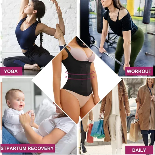 Vista 4 de REYEOGO Entrenador de cintura para mujer, chaleco de control de abdomen posparto, faja deportiva moldeadora de cintura