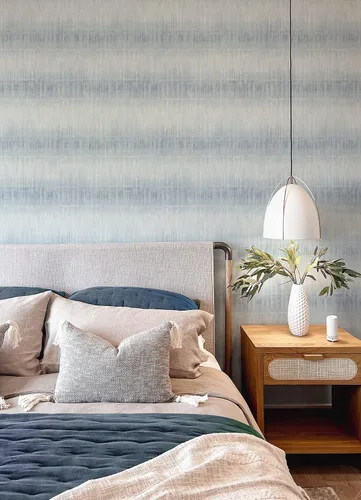 Vista 2 de WallPops! Papel pintado azul de Santuario para despegar y pegar