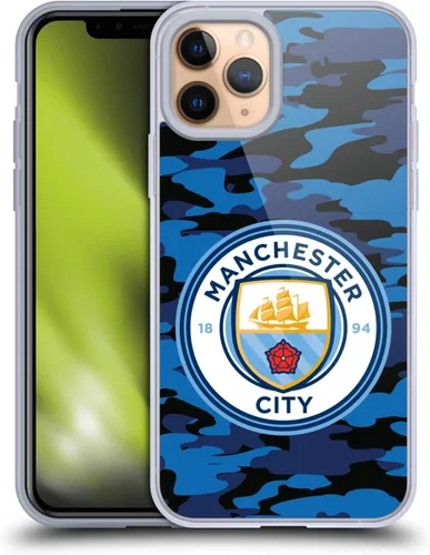 Vista 234 de Head Case Designs Funda de gel con licencia oficial del Manchester City Man City FC Blue Moon Badge Camou [protección de grado militar] compatible