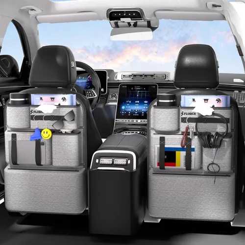 Vista 20 de FLORICH Organizador de Almacenamiento para Coche Entre Asientos, Organizador de Asiento de Cuero con Soporte para Bolso Entre Asientos, Consolas
