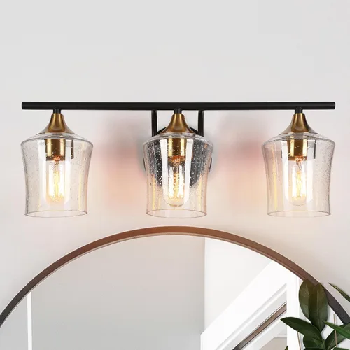 Vista 9 de KSANA Accesorios de iluminación de tocador de 2 luces con pantallas