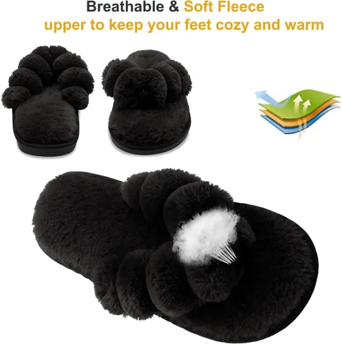 Vista 2 de JOINFREE - Pantuflas de dormitorio para mujer, cómodas, aptas para las cuatro estaciones, elegantes, zapatos para interiores y spa