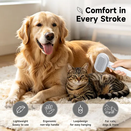 Vista 8 de Cepillo para gatos para pelar gatos y perros en interiores Gris