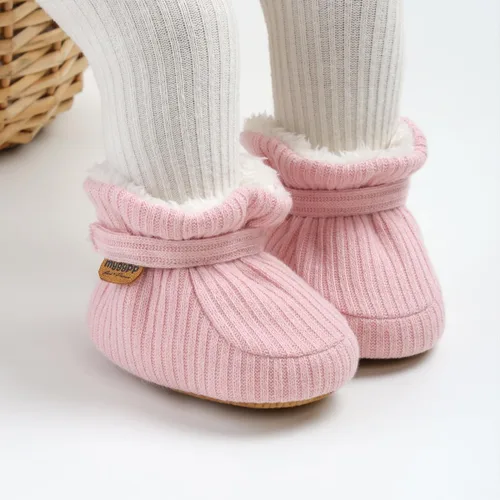 Vista 27 de Botines de forro polar para bebés, niños y niñas, pantuflas antideslizantes con agarre suave, zapatos de calcetín para recién nacidos, cuna