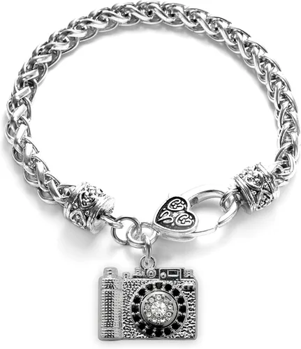 Vista 39 de Inspired Silver - Pulsera de plata con dije personalizado y circonitas cúbicas.
