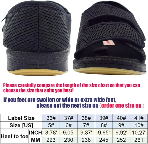 Vista 6 de WLESVAGO Sandalias diabéticas para mujer ancho ajustable para artritis y edema zapatos MS7008