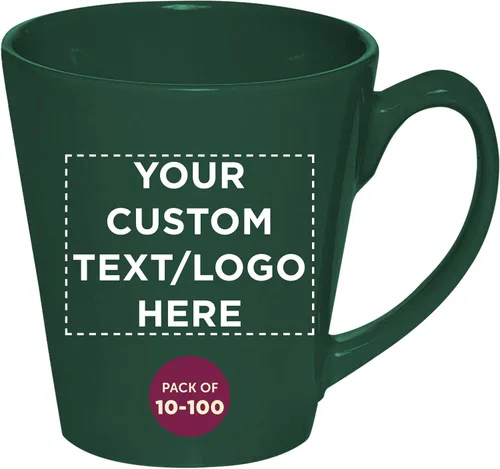 Vista 14 de DISCOUNT PROMOS Taza de café con leche de cerámica brillante personalizada de 12 onzas, juego de 10/50/100 unidades personalizadas, paquete a