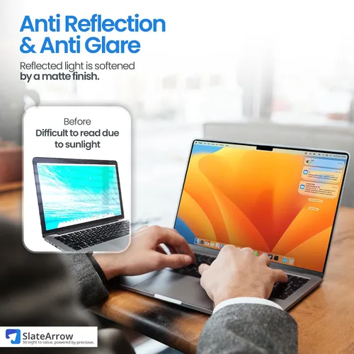 Vista 5 de Pantalla magnética de privacidad para MacBook Air de 13 pulgadas (2022-2025 M2-M4 Max), antirreflejo, protector de luz azul, resistente a