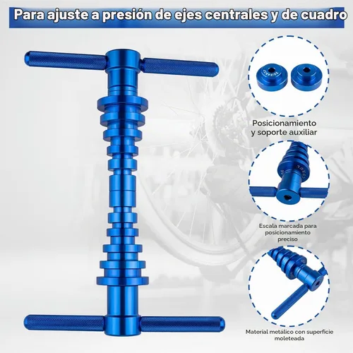 Vista 5 de Kit de prensa de rodamientos para cubo y pivote de bicicleta, herramienta universal de 25 piezas