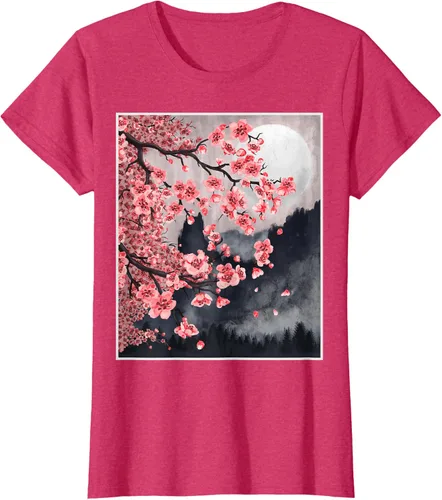 Vista 11 de Sakura - Camiseta japonesa de cerezo en flor japonesa, Negro, S