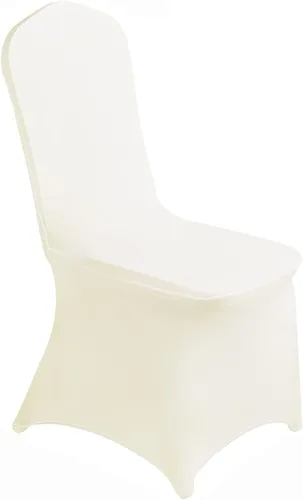 Vista 12 de MDS - Juego de 10 fundas elásticas de elastano blanco para sillas de comedor, bodas, fiestas, comedor, banquetes, sala de estar, universales