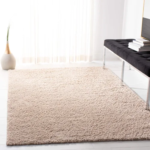 Vista 47 de SAFAVIEH Arizona Shag Collection ASG820A - Alfombra de pasillo, 2 pies 3 pulgadas x 6 pies, color crema, diseño sólido, no desprende pelusa y fácil
