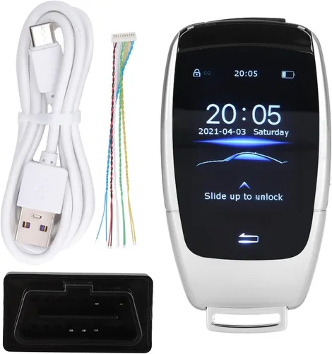 Vista 4 de Aramox Llave remota inteligente, llave inteligente universal TK900 LCD Smart Key Remote Entrada sin llave para botón de arranque y parada del motor