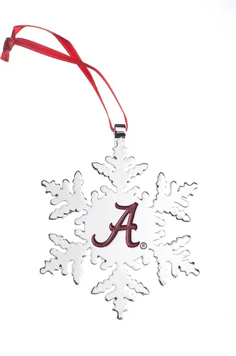 Vista 27 de Adorno navideño de copo de nieve de Alabama Crimson Tide