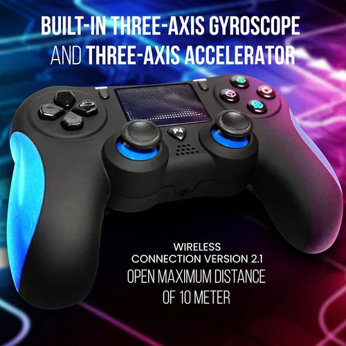 Vista 5 de Wireless PS4 Controller - High-Performance Remote Joystick Game Console Controller Compatible with PS4PS3, PC, Android, iOS Console - Dual