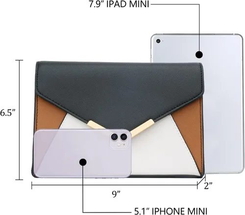 Vista 7 de KKXIU Elegante bolso de mano de cuero sintético para mujer bolso de mano para fiesta boda baile de graduación