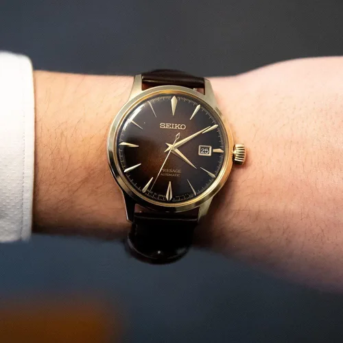 Vista 2 de SEIKO PRESAGE SRPD36J1 - Reloj de cóctel con esfera marrón de edición limitada "Old Fashioned", Blanco