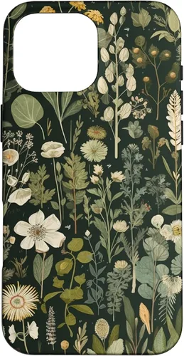 Vista 19 de Olive Green Boho Botanical Wildflowers Funda para iPhone 17