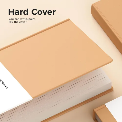 Vista 3 de Cuadernos Grandes B5 de Cuadrícula de Puntos, Cuaderno de Bocetos de Tapa Dura Kraft, Cuadernos de Composición por Materias con Papel de Cuadrícula