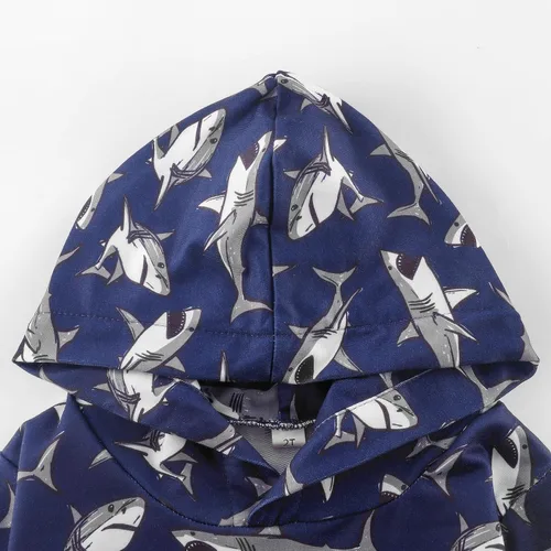 Vista 4 de Akyzic Sudadera con capucha para bebés y niños, diseño de dinosaurios, con bolsillo, sudadera cálida para niños
