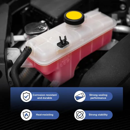 Vista 3 de Depósito de recuperación del tanque de desbordamiento del refrigerante del motor 603-973 con tapa compatible con GMC Chevrolet Cadillac 13502354