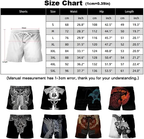 Vista 2 de Pantalones cortos de entrenamiento Viking Myth Odin Totem Athletic Shorts para hombre, pantalones cortos de verano de secado rápido para playa