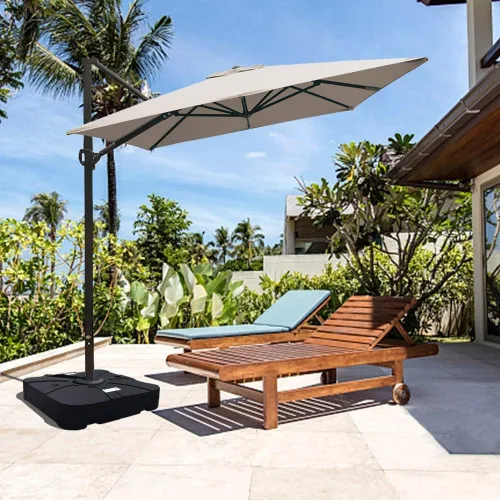Vista 3 de EliteShade USA - Base de sombrilla para patio de 33" x 33", cuadrada, rellena de arena/agua, soporte de sombrilla negro