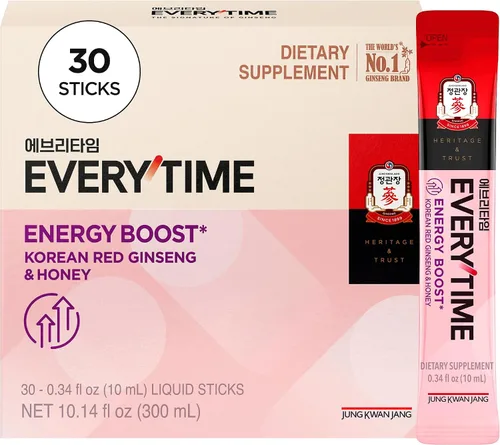 Vista 9 de JUNG KWAN JANG Everytime - Extracto de ginseng rojo coreano de 1,000 mg y pomelo – Bebida energética vegana con raíz de ginseng en sobres líquidos