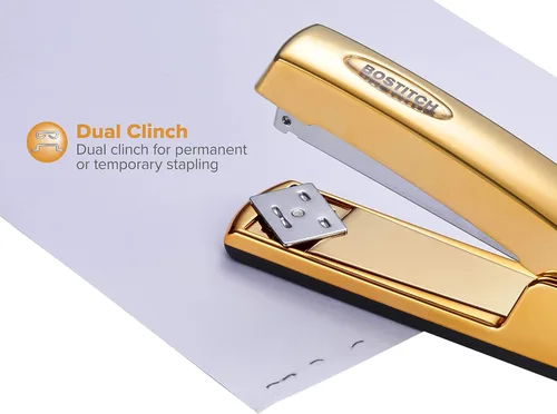 Vista 7 de Bostitch Office Professional - Engrapadora ejecutiva de metal, capacidad para 20 hojas, cromo dorado (B5000-GOLD) (paquete de 6)